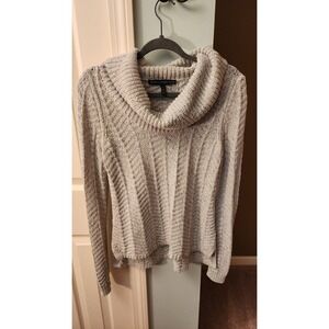 White House Black Market‎ Womens Cowl Neck Sweater Dressy Silver Size Small